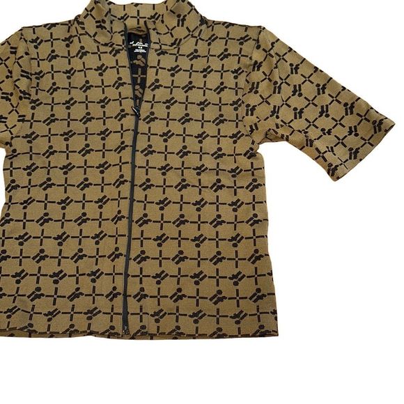 “If” zippered mock collar crop top Out From Under Urban Outfitters sz Med Taupe - Picture 4 of 8